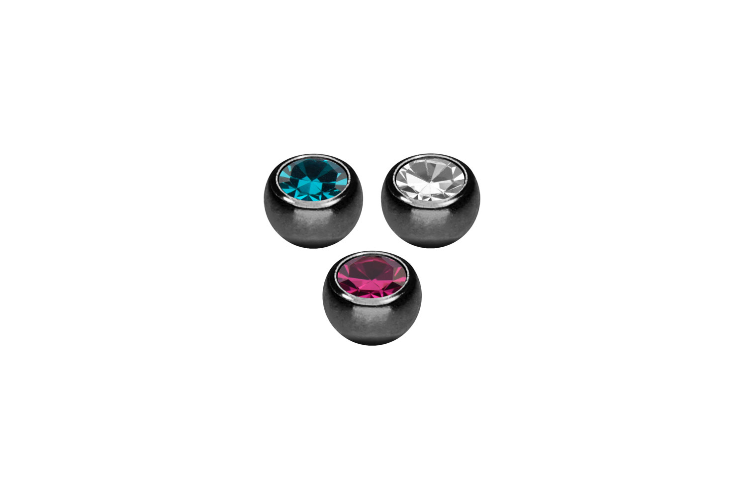 SET Chirurgenstahl Schraubkugel KRISTALL von Piercingline
